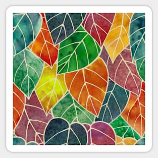 Watercolor autumn leaves print Sticker